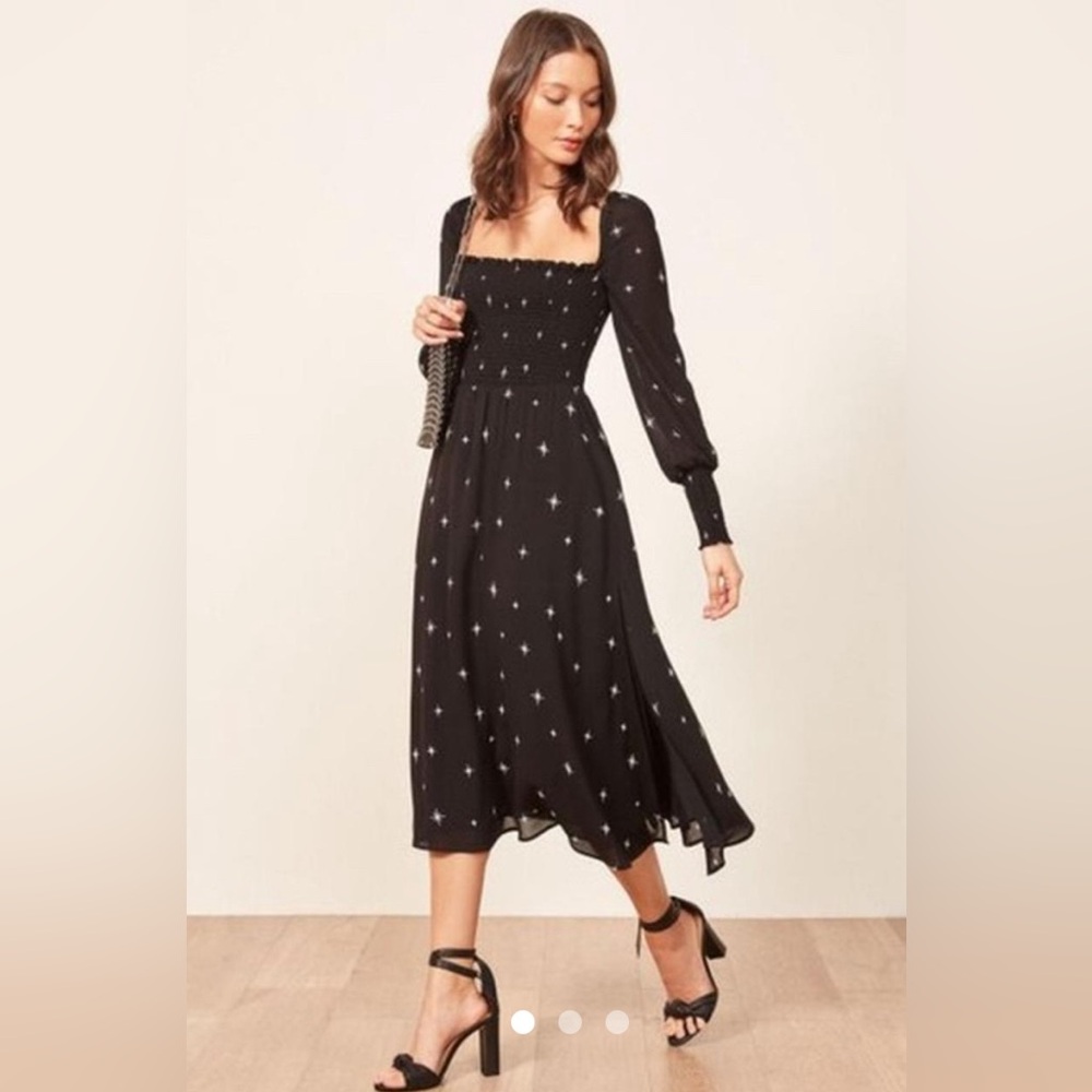 Reformation Rowan Midi Dress in Constellation